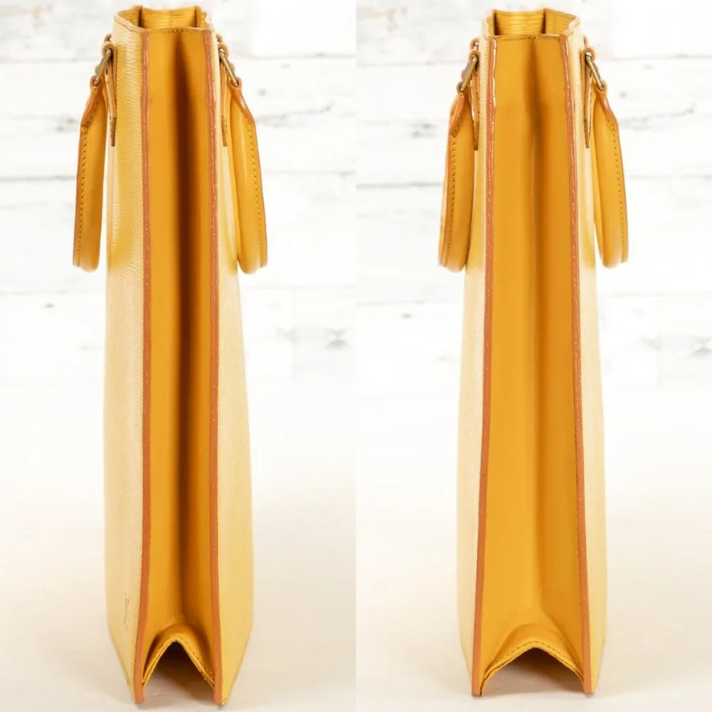 LOUIS VUITTON Large Citron Yellow Epi Leather Tote Handbag - Picture 4 of 14